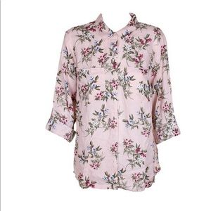 Charter Club Pink-MultiColor Flower Blouse
